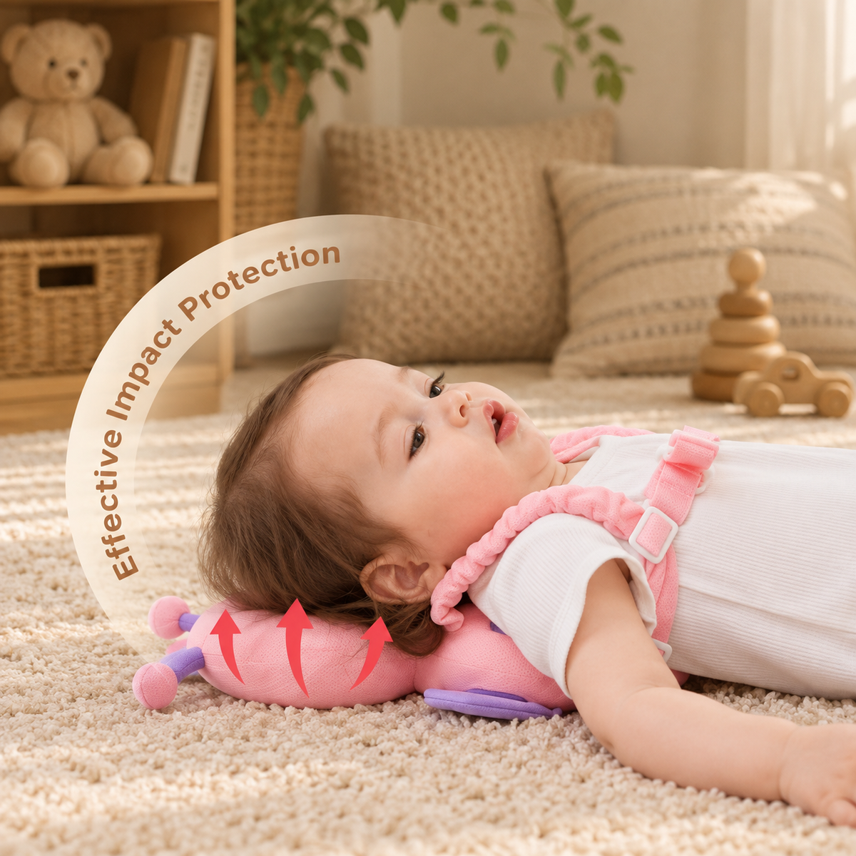 Safety Pillow Backpack - Baby Head Protection Head Protector Backpack PP Cotton Filling For Toddler Crawling Walking Safety Cushion Newborn Boy & Girl